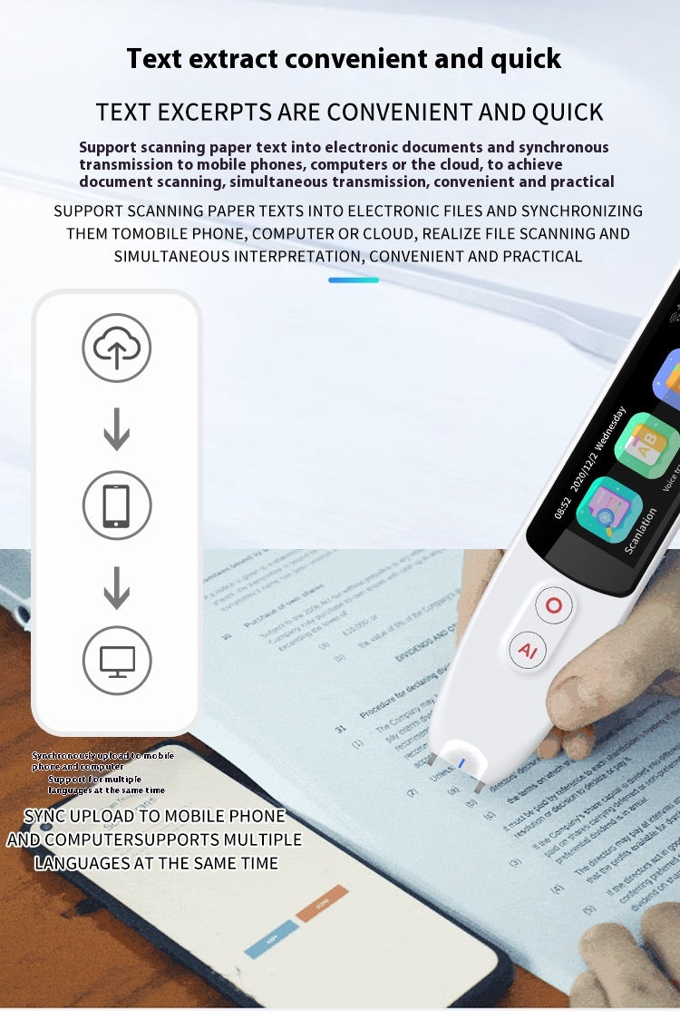 Scan Translation Pen Text Scan Reading Translating Machine